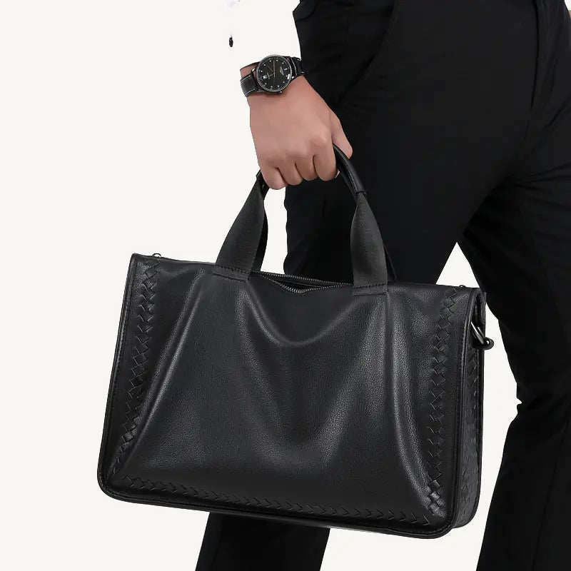 Men's Woven Sheepskin Briefcase