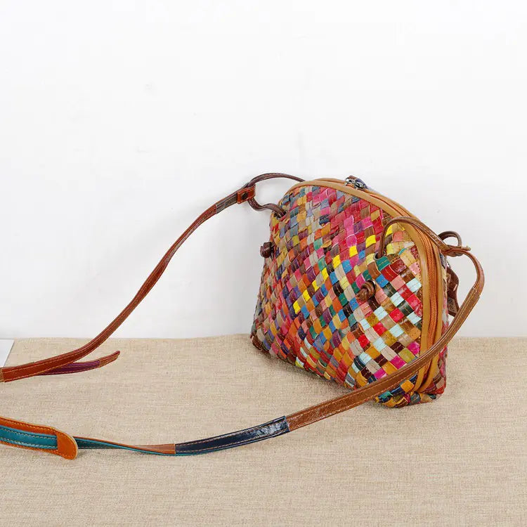 Colorful Striped Woven Bag